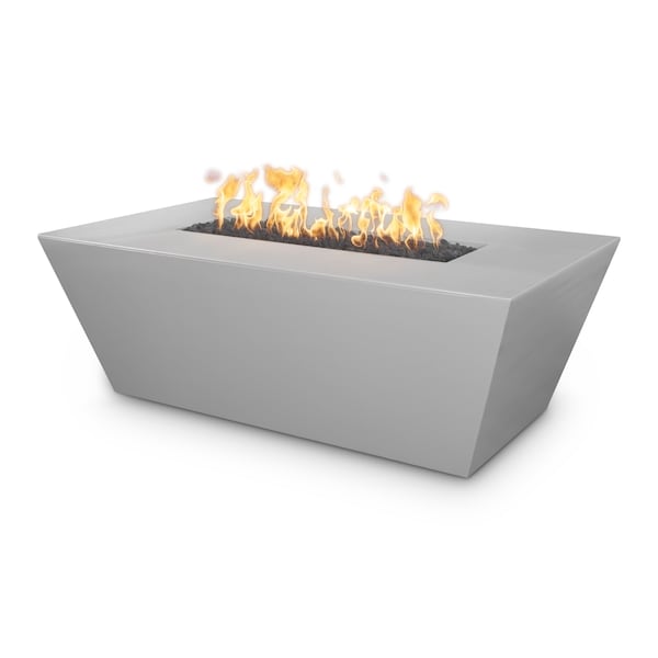The Outdoor Plus 60 Rectangular Angelus Fire Pit, GFRC Concrete, Natural Gray, Play Electronic Ignition, Liquid Propane - OPT-AGLGF60EKIT-NGY-LP
