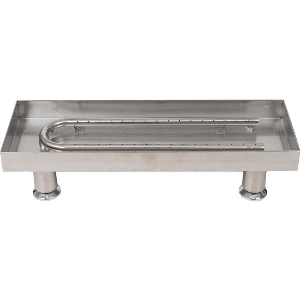 Dagan Burner Pan with U-Straight Burner, Stainless Steel - UBPS-30