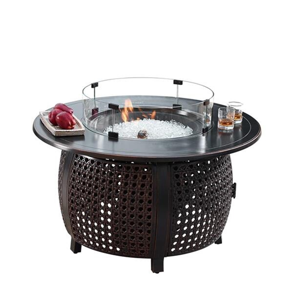 Oakland Living Oakland Living  44 in. Aluminum Outdoor Round Propane Fire Table, Antique Copper - CLIFF-FPT-AC