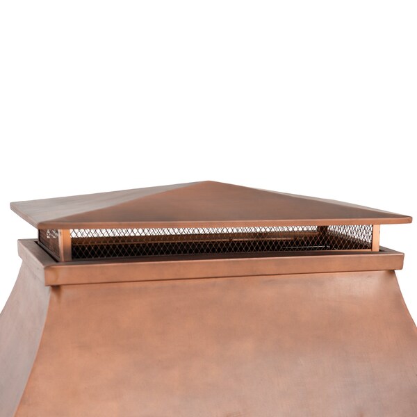 Sunjoy Wood Burning Fireplace, Copper/Black, Steel, with Chimney, Spark Screen Doors, and Poker - A304001200