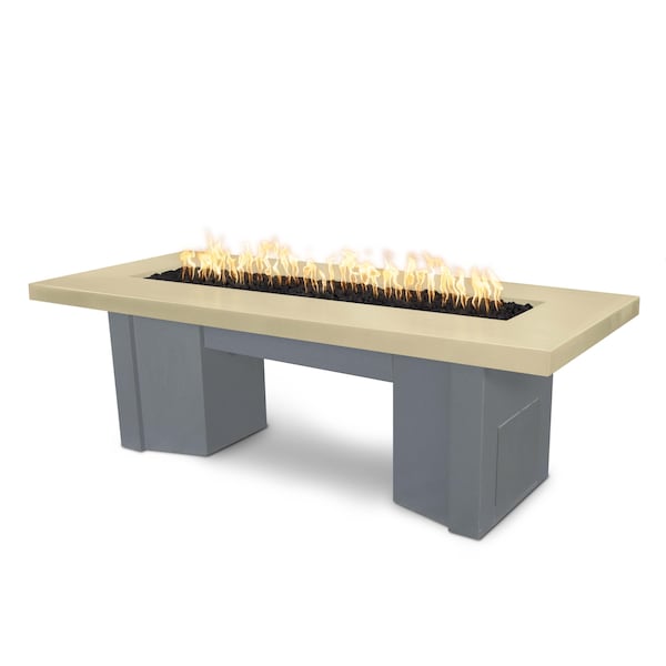 The Outdoor Plus 78 Alameda Fire Table Smooth Concrete, Match Lit, Vanilla Concrete Top, Natural Gas - OPT-ALMGFRC78-VAN-GRY-NG