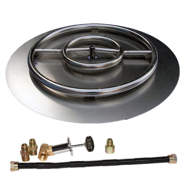 Tretco 24 in. Stainless Steel Pan Ring Pro-Kit Natural Gas - FPK-OBRSS-BK3P-24NG