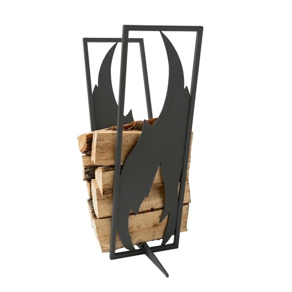 Puesta En Escena Flame Firewood Rack - Black, 31.5 x 10 x 20 in. - PU2558022