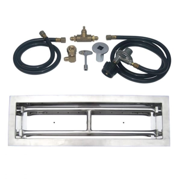 Tretco 30 in. Stainless Steel Drop-In Rectangular Burner Kit, Liquid Propane - OB4SS-BK1-30-LP