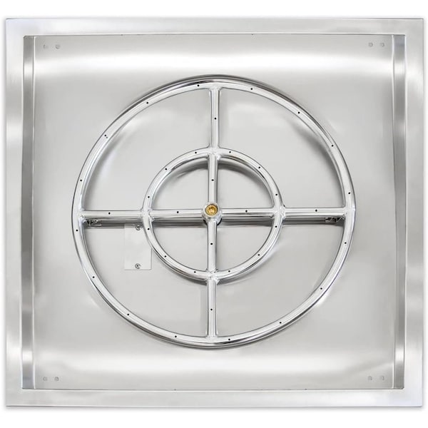 Bluegrass Living 24in Stainless Steel Square Drop-In Fire Pit Burner - BFP24SK