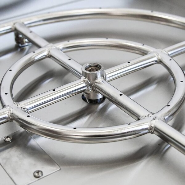 Bluegrass Living 24in Stainless Steel Square Drop-In Fire Pit Burner - BFP24SK