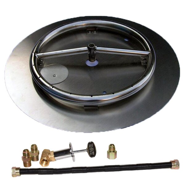 Tretco 18 in. Stainless Steel Pan Ring Pro-Kit Natural Gas - FPK-OBRSS-BK3P-18NG