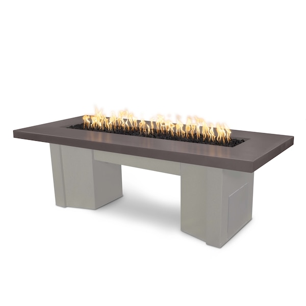 The Outdoor Plus 78 Alameda Fire Table Smooth Concrete, Match Lit w/Flame Sense System, Chestnut Concrete Top, Nat. Gas - OPT-ALMGFRC78FSML-CST-PEW-NG