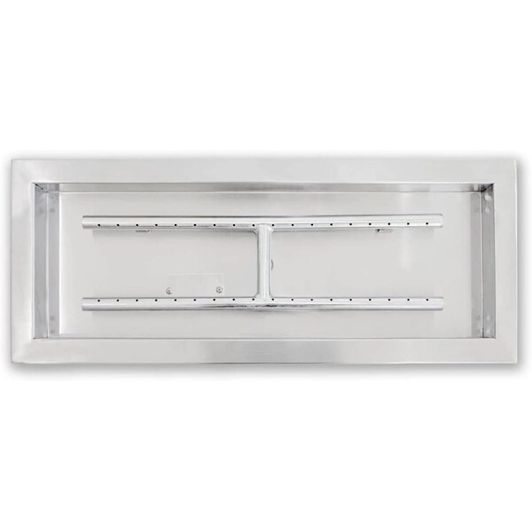 Bluegrass Living 24in Stainless Steel Rectangular Drop-In Fire Pit Burner - BFP24RK