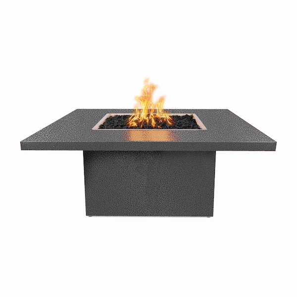 The Outdoor Plus 36 Square Bella Fire Table - Powder Coated Metal - Silver Vein - Match Lit - Natural Gas - OPT-BELPC36-SLV-NG