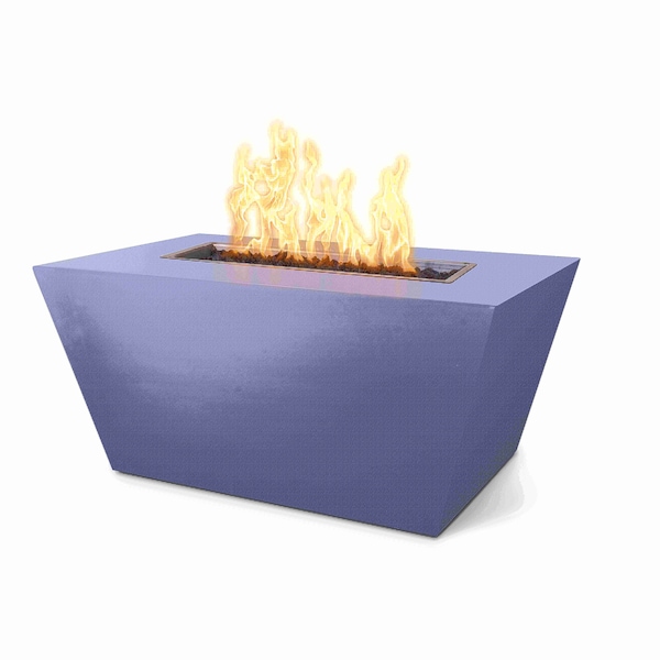 The Outdoor Plus 60 Rectangular Mesa Fire Pit, Powder Coated Metal, Gray, Spark Ignition with Flame Sense, Natural Gas - OPT-PCTT6024FSEN-GRY-NG