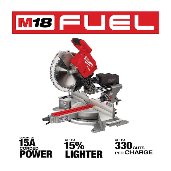 Milwaukee Tool M18 FUEL 12” Dual Bevel Sliding Compound Miter Saw – Tool Only - 2739-20