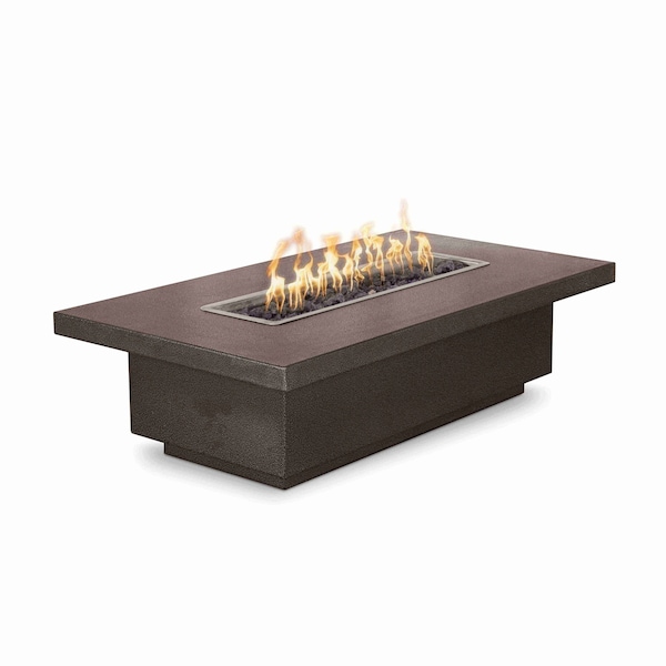 The Outdoor Plus 48 Rectangular Fremont Fire Table - Powder Coated Metal - Copper Vein - Match Lit - Natural Gas - OPT-FRMPC4824-CPV-NG
