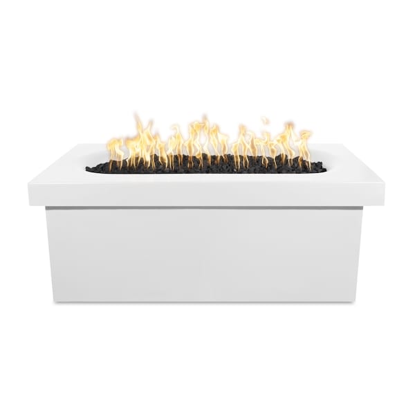 The Outdoor Plus 60 Rectangular Ramona Fire Table, GFRC Concrete, White, Match Lit with Flame Sense, Liquid Propane - OPT-RMNRT60FSML-LIM-LP