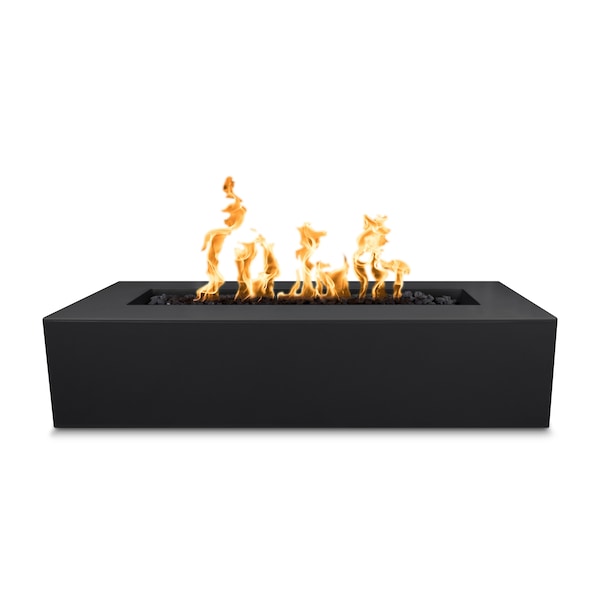 The Outdoor Plus 60 Rectangular Regal Fire Pit - GFRC Concrete - Black - Match Lit - Liquid Propane - OPT-RGL60-BLK-LP