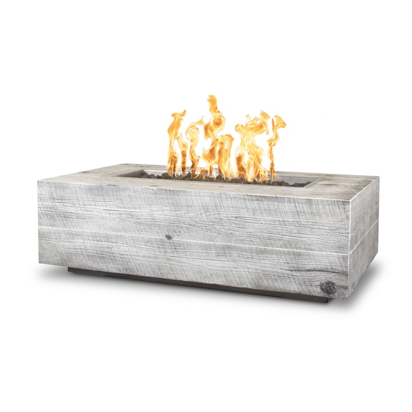 The Outdoor Plus 84 Rectangular Coronado Fire Pit, Wood Grain GFRC Concrete, Spark Ignition w/Flame Sense, Nat. Gas - OPT-COR84FSEN-IVY-NG