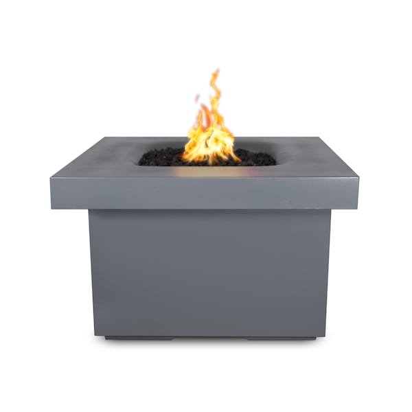 The Outdoor Plus 36 Square Ramona Fire Table - GFRC Concrete - Gray - Match Lit with Flame Sense - Liquid Propane - OPT-RMNSQ36FSML-GRY-LP