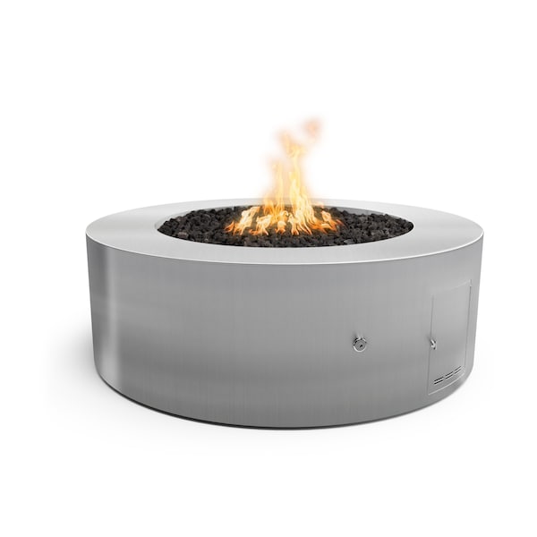 The Outdoor Plus 60 Round Unity Fire Pit - Stainless Steel - Low Voltage Electronic Ignition - Natural Gas - OPT-UNYSS6018E12V-NG