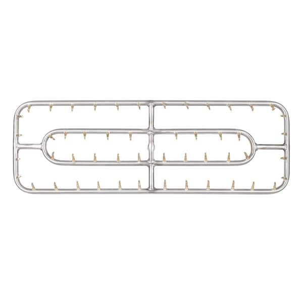 The Outdoor Plus 24 x 12 Stainless Steel Double Rectangle Bullet Burner - OPT-BDRTSS2412