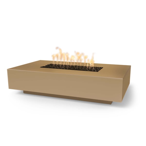 The Outdoor Plus 56 Rectangular Cabo Fire Pit - GFRC Concrete - Brown - Match Lit with Flame Sense - Natural Gas - OPT-CBLN56FSML-BRN-NG