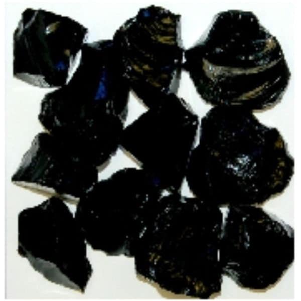 American Specialty Glass Recycled Chunky Glass, Black - Medium - 0.5-1 in. - 1 lbs - LBLACKZM-1