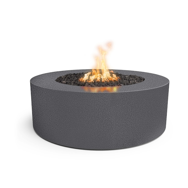 The Outdoor Plus 60 Round Unity Fire Pit - Powder Coated Metal - Silver Vein - Match Lit - Liquid Propane - OPT-UNYPC6018-SLV-LP