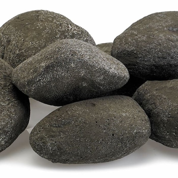 American Fire Glass Thunder Gray Lite Stones Set, 15 Stone Set - AFG-LSTONE-TG-15