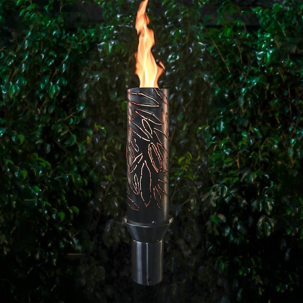 The Outdoor Plus Spiral Torch with TOP-LITE Torch Base - Stainless Steel - OPT-TCH12SS