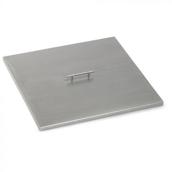 American Fire Glass 27 in x 27 in Stainless Steel Square Fire Pit Burner Cover - SS-CV-SQP-24