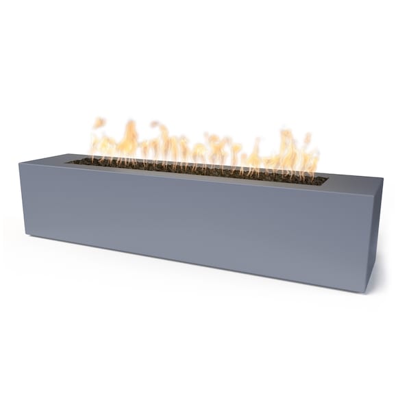 The Outdoor Plus 72 Rectangular Carmen Fire Pit, Powder Coated Metal, Gray, Spark Ignition with Flame Sense, Natural Gas - OPT-CRMPC7216FSEN-GRY-NG