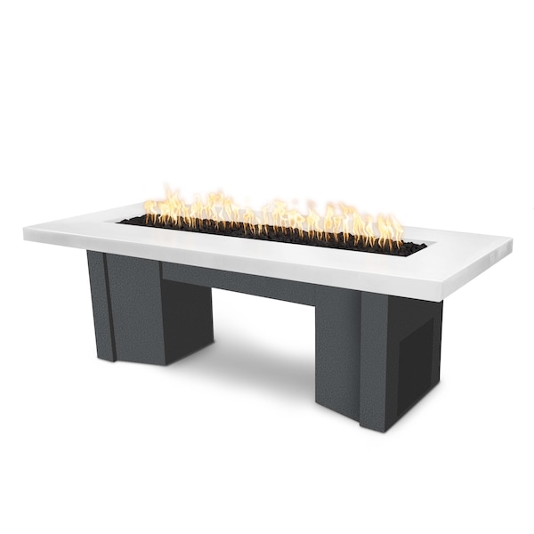 The Outdoor Plus 78 Alameda Fire Table Smooth Concrete, 110V Play Electr. Ignit., Liq. Propane - OPT-ALMGFRC78EKIT-LIM-SLV-LP