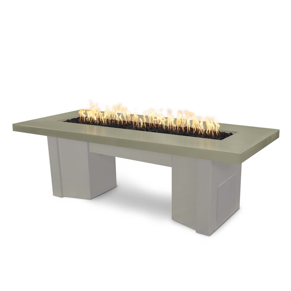 The Outdoor Plus 60 Alameda Fire Table Smooth Concrete, 12V Electronic Ignition, Ash Concrete Top, Natural Gas - OPT-ALMGFRC60E12V-ASH-PEW-NG