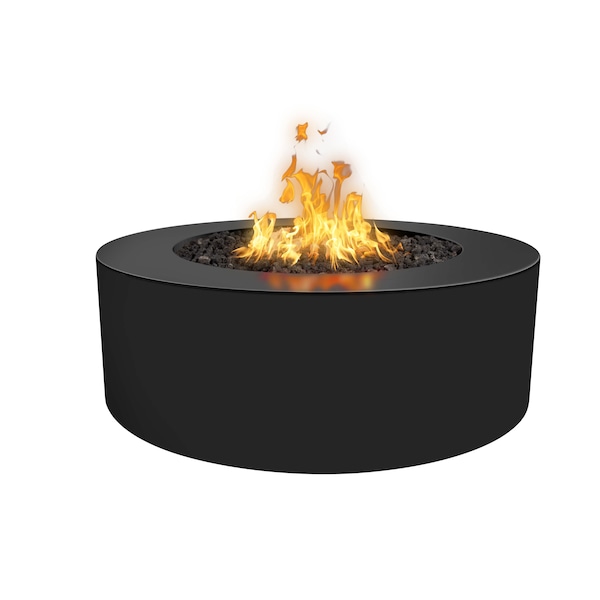 The Outdoor Plus 72 Round Unity Fire Pit, Powder Coated Metal, Black, Low Voltage Electronic Ignition, Natural Gas - OPT-UNYPC72E12V-BLK-NG