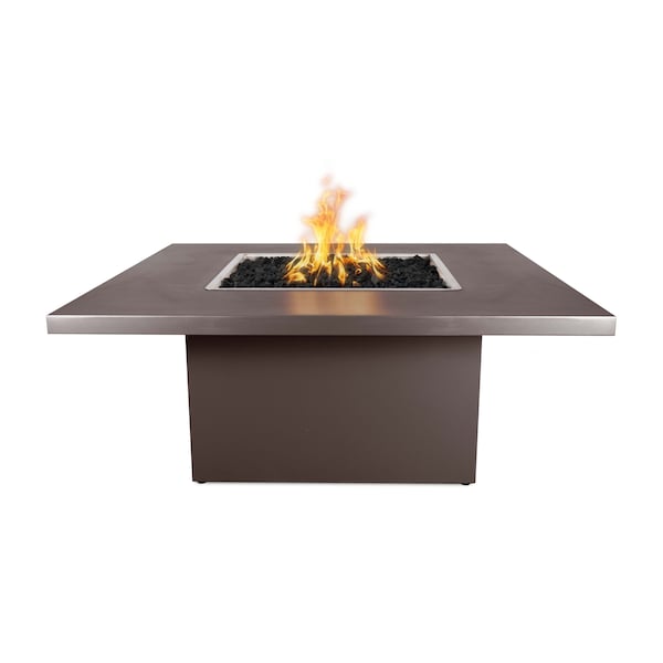 The Outdoor Plus 36 Square Bella Fire Table, Powder Coated Metal, Java, Spark Ignition with Flame Sense, Natural Gas - OPT-BELPC36FSEN-JAV-NG