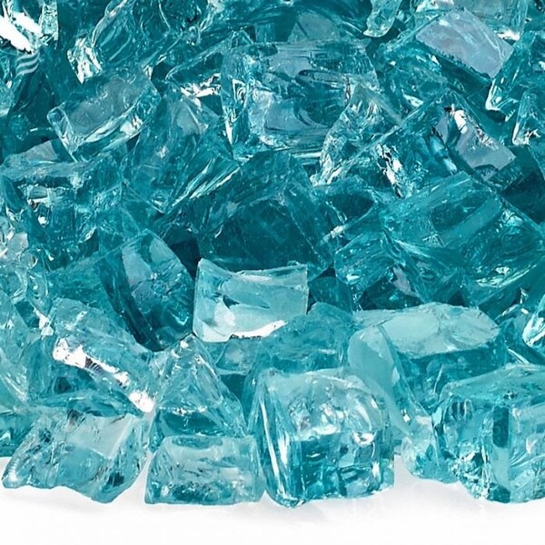 American Fire Glass 1/2 in Azuria Fire Glass, 10 Lb Bag - AFF-AZBL12-10