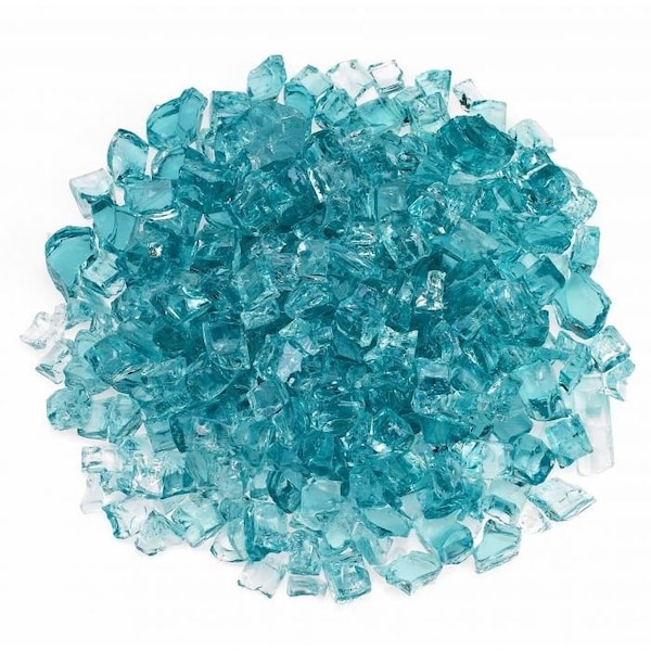 American Fire Glass 1/2 in Azuria Fire Glass, 10 Lb Bag - AFF-AZBL12-10