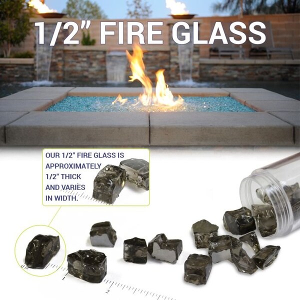 American Fire Glass 1/2 in Azuria Fire Glass, 10 Lb Bag - AFF-AZBL12-10