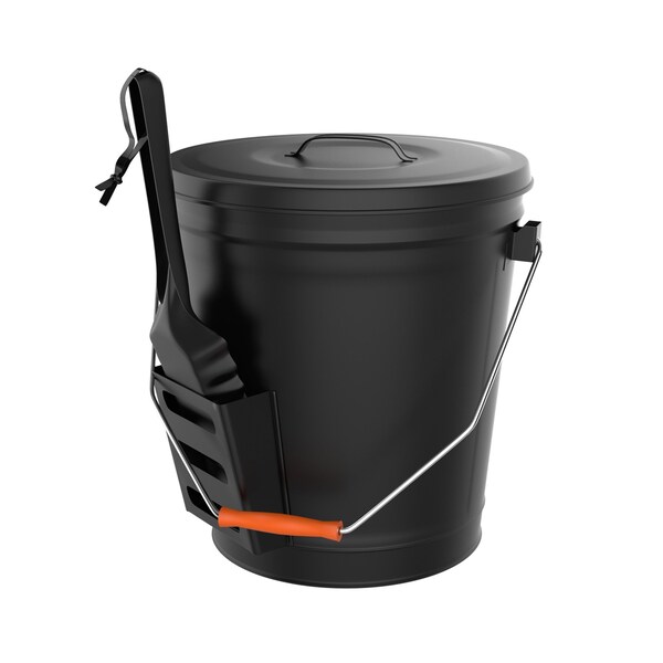 Pure Garden Metal Ash Bucket with Lid and Shovel - 50-210
