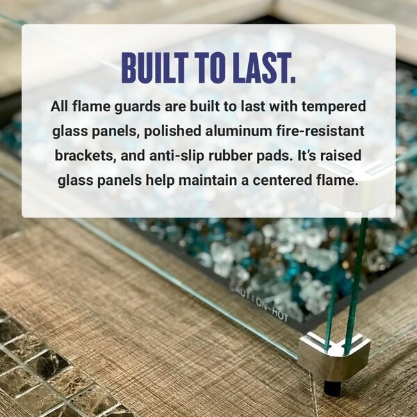 American Fire Glass 41.5 in x 11.5 in Linear Fire Pit Flame Guard - FG-LCB-36