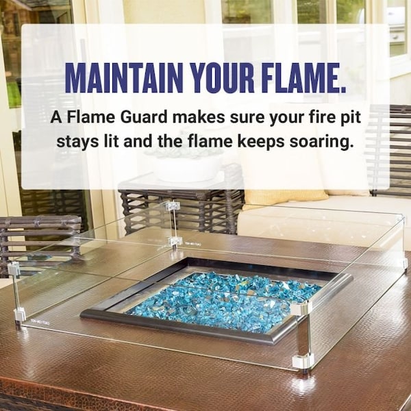 American Fire Glass 41.5 in x 11.5 in Linear Fire Pit Flame Guard - FG-LCB-36