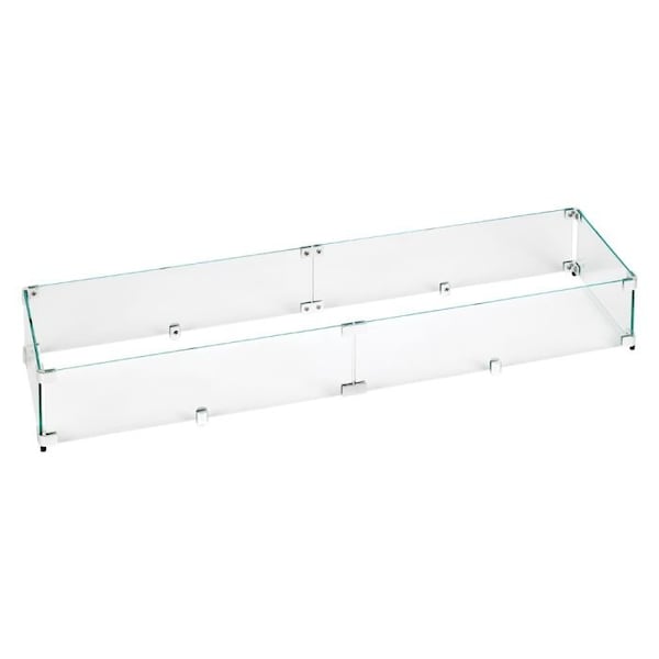 American Fire Glass 41.5 in x 11.5 in Linear Fire Pit Flame Guard - FG-LCB-36