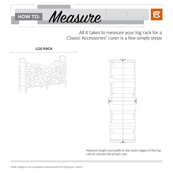 Classic Accessories StormPro RainProof Heavy-Duty Log Rack Cover, 48"L x 24"W x 42" H - 52-230-031001-EC