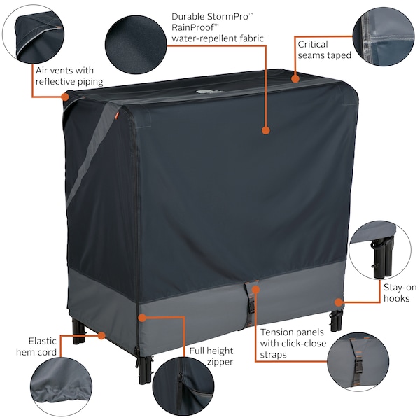 Classic Accessories StormPro RainProof Heavy-Duty Log Rack Cover, 48"L x 24"W x 42" H - 52-230-031001-EC