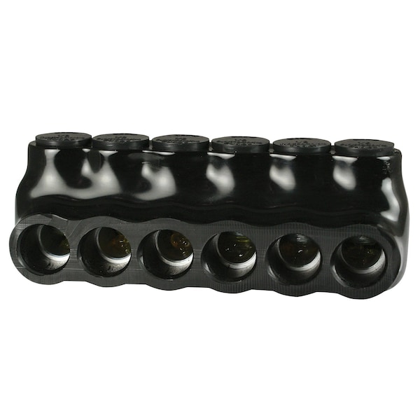 Conector múltiple de toma única de un solo lado 14 - 1/0 AWG 6 puertos 600 V negro - AICS1-0-6
