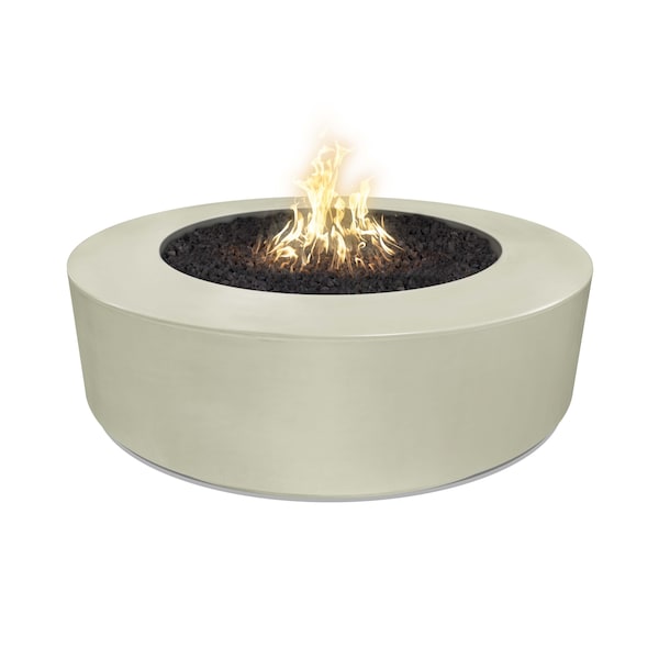 The Outdoor Plus 72 Round Florence Fire Pit - GFRC Concrete - Ash - Match Lit - Natural Gas - OPT-FL72-ASH-NG