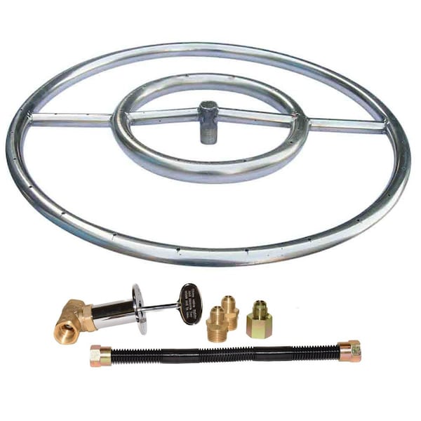 Tretco 18 in. Stainless Steel Ring Pro-Kit Natural Gas - OBRSS-BK3P-18NG