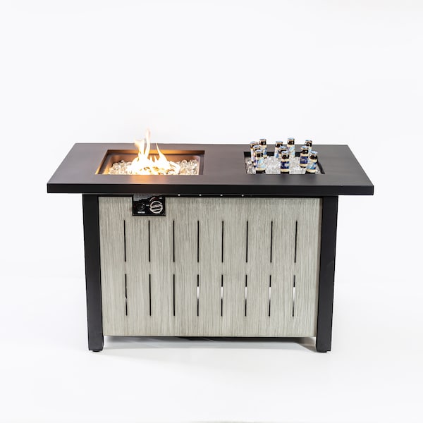 Deko Living 42 Inch Rectangular Outdoor 50,000 BTU Propane Firetable with Ice Bucket - COB10004