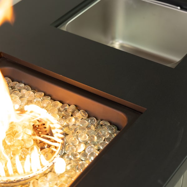 Deko Living 42 Inch Rectangular Outdoor 50,000 BTU Propane Firetable with Ice Bucket - COB10004