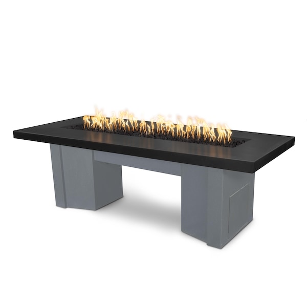 The Outdoor Plus 78 Alameda Fire Table Smooth Concrete, Match Lit w/Flame Sense System, Black Concrete Top, Natural Gas - OPT-ALMGFRC78FSML-BLK-GRY-NG