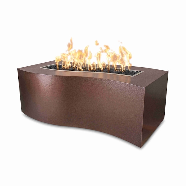 The Outdoor Plus 72 Rectangular Billow Fire Pit, Powder Coated Metal, Copper Vein, Match Lit w/Flame Sense, Liq. Propane - OPT-BLWPC72FSML-CPV-LP